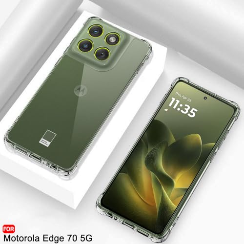 Image of TheGiftKart Crystal Clear Back Cover Case for Motorola Moto Edge 70 5G | Shockproof Soft TPU Case | Cushioned Edges for Ultimate Protection Back Cover Case (TPU, Transparent)