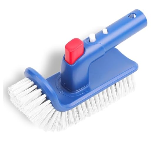 POOLWHALE Pool Step & Corner Brush,180 Degree Rotation Handle Scrub Brush,for Above Ground & Inground Swimming Pools, Spas & Hot Tubs, Fine Bristles