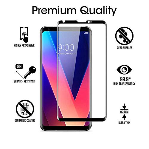 PaceBid LG V30 Plus Screen Protector, Full Coverage Tempered Glass with 9H Hardness - Image 2