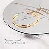 PEARLADA 18k Gold Plated Open Bangle Bracelet, Square Cuff Bracelet Adjustable, Stackable Bracelets for Women Trendy #3