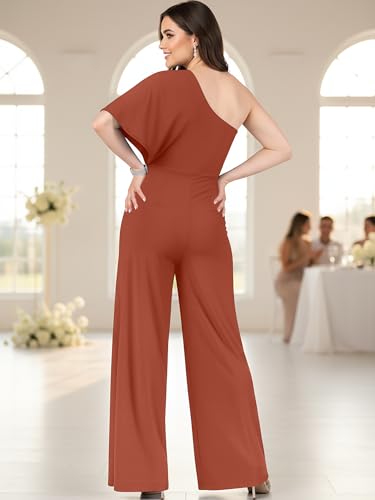 Image of KOH KOH Womens 2026 One Off Shoulder Asymmetric Long Pant Jumpsuit Romper
