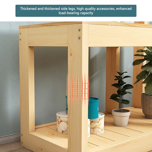 Support d'aquarium en bois massif robuste double couche pour aquariums et terrariums Assemblage facile Décoration d'intérieur