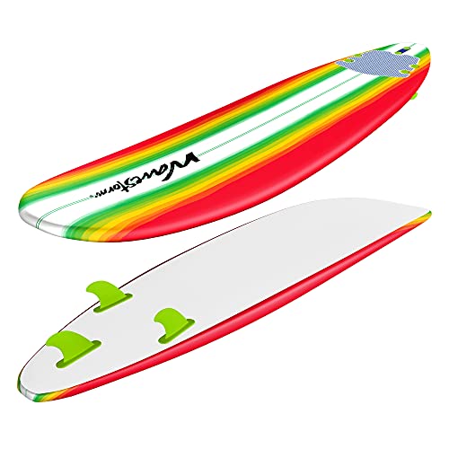 Wavestorm Tabla de surf clásica longboard de 8 pies (rayas azule