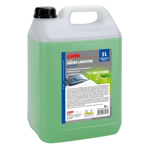 Lampa 37968 Liquido lavavetri estivo profumato, pronto all'uso per vaschette tergicristallo - Mela Verde - 5000 ml