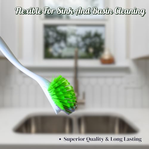 Image of KWEL Kitchen Cleaning Brush for Dishwashing, Sink & Wash Basin | Multipurpose Plastic Scrubber Brush | Multicolor (Pack of 2)