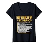 Photo Gallery donna superiore 10 regole dello scorpione scorpione astrologia segno compleanno maglietta con collo a v Photo Gallery donna superiore 10 regole dello scorpione scorpione astrologia segno compleanno maglietta con collo a v