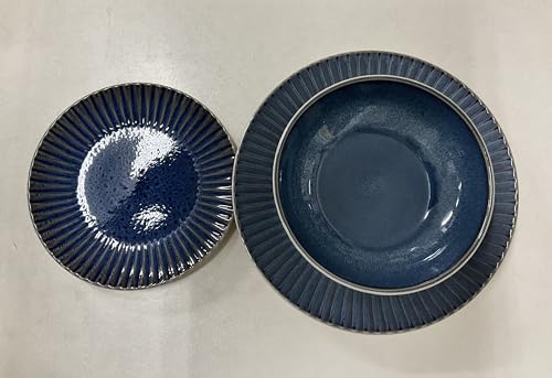 Astratto Set 18 pezzi piatti mélange bluette stoneware Brandani
