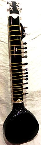 Indian Handmade ~ Electric Sitar Shri Ravi Shankar Style Designer Tun Wood Free String & Mizrab + Bag #TOP5