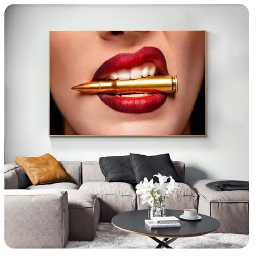 Toile Pop Art lèvres rouges 50x70cm pour réveiller un salon triste sans refaire la peinture