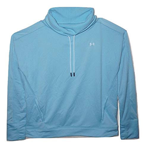 Under Armour Women's UA Tech Terry Funnel Neck Sweatshirt (Large) Blue/White