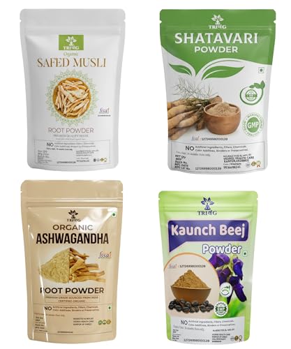 Image of Safed Musli, Ashwagandha, Kaunch, Shatavari Powder Combo (800g)