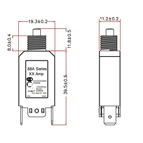 Interruptor de protección térmica 3A para motores y sobrecarga eléctrica 3 uds 2