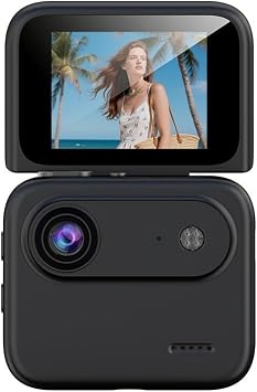 Yuanpgky Y360 4K Ultra HD 360  Panorama Action Camera With Flip-Out Screen, Image Stabilization, Chest Mount For Cycling, Skydiving And Adventure FilmingBlack