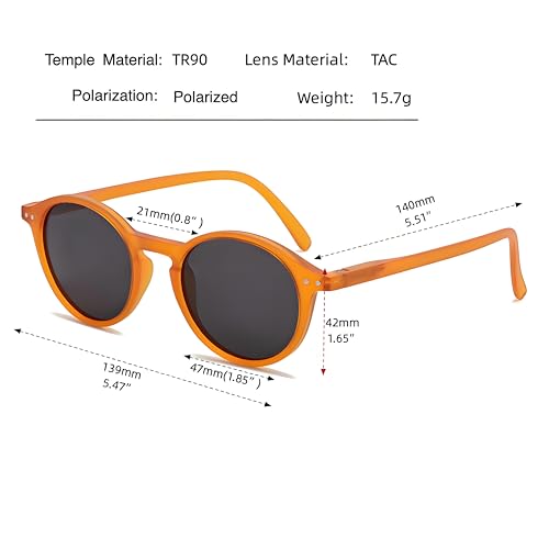 Polarized Round Sunglasses, Retro Classic Stylish Sunglasses for Men and Women Multi-Color Selection3