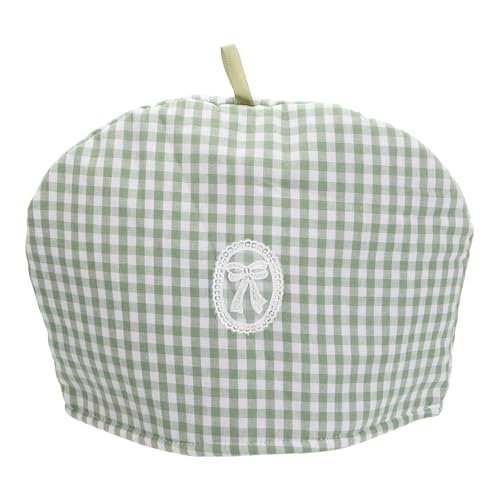uxcell Cotton Tea Cozy, Vintage Floral Teapot Cover, 13x10 Insulated Handmade Tea Cozy Covers for Teapot Keeps Warm Dust Multi-Color for Tea Sets Home Kitchen Decor, Green Plaid