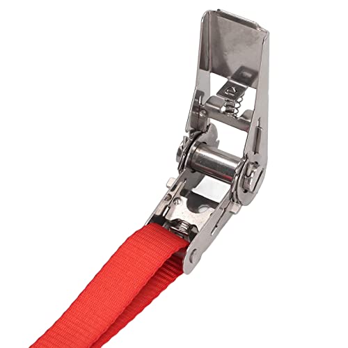 Ratchet Tie Down Straps, 1In 25Mm Car Tie Down Straps Trailer Red Rust Proof Ratcheting Securing Straps For Vehicle Ship Transport #TOP7