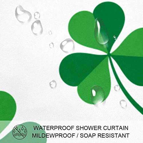Rideau de douche feuilles vertes imperméable lavable avec crochets - 4