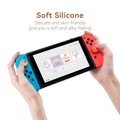 Image of GeekShare Cute Thumb Grip Caps Compatible with Switch / OLED / Switch Lite ,Soft Silicone Joystick Rocker Cover,4PCS- Takoyaki