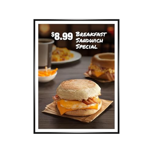 EXCELLO GLOBAL PRODUCTS 18 x 24 Inch Black Plastic Poster Frame Lightweight Wall Display Frame for Posters Signs Prints and Artwork