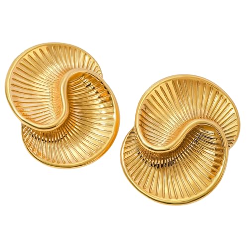 Gold Chunky Statement Earrings – Bold Retro-Inspired Fashion Jewelry for Women