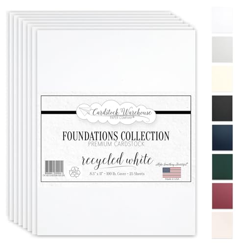 Cardstock Warehouse Foundation 25 Sheets 8.5 x 11 100 lb white