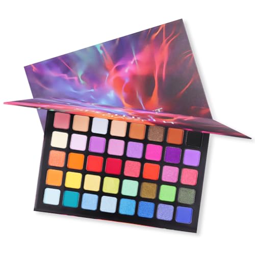 BUTBU Eyeshadow Palette, 40 Shades High Pigmented Eyeshadow Set, Eye Makeup Kit for Blendable Natural Colors, Long Lasting Matte, Glitter and Metallic Finishes, Portable Travel Eyeshadow-Palettes