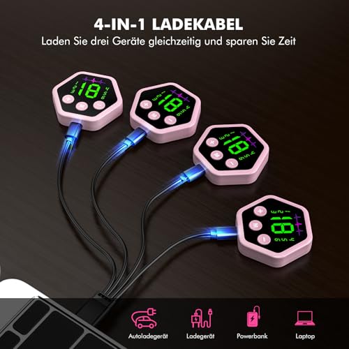 iWarmbase EMS Trainingsgerät, EMS Bauchmuskeltrainer Elektrisch,6 Modi & 19 Intensitäten EMS Bauchtrainer, Ganzkörper ABS/Bauch/Arm/Bein/Po Trainer