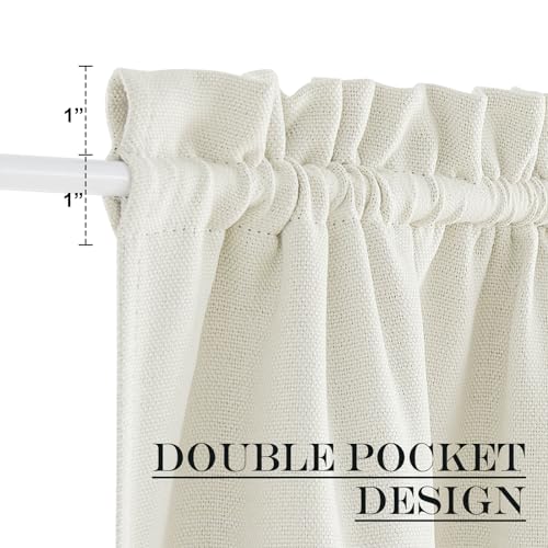 NICETOWN Sidelight Window Curtains - Privacy Thermal Insulated Curtain with Tieback for Glass/Front/Sliding/Patio Door, 25 x 50 Inch, Natural, 1 Panel by NICETOWN - Image 2
