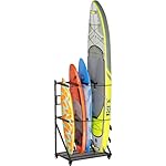 Lhysn Surfboard Rack for 4 Boards,Heavy Duty Two-Tier Design Indoor Display Stand with Wheels for Shortboard and Longboard Organizer,Vertical Storage Paddleboard Wakeboard Holder/Metal