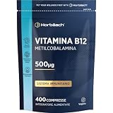 Vitamina B12 Metilcobalamina | 400 Compresse | Alto Dosaggio | Vitamin B12 Methylcobalamin Supplement | Horbaach
