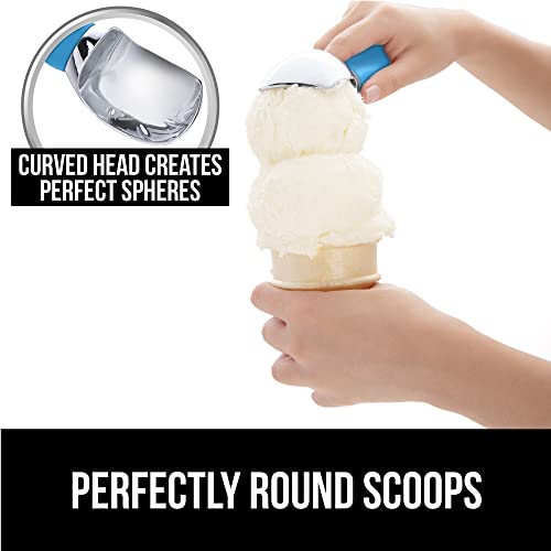 Gorilla Grip Large, Comfortable Handle, Heavy Duty Ice Cream Scoop, Professional Grade Scooper, Get Perfect Shape Scoops, Great For Spooning Frozen Hard Gelato And Sorbet, Cookie Dough, Melon, Aqua #TOP3