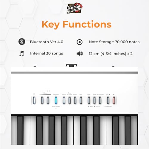 Image of Roland FP-30X 88-Key Digital Piano - White Bundle with Adjustable Stand, Bench, Sustain Pedal, Online Piano Lessons, Instructional DVD, and Austin Bazaar Polishing Cloth