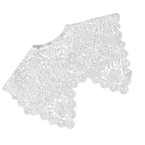 Kesyoo Detachable Collar Lace Neckline Collar Embroidery Applique Crochet Collar Shawls Floral Scarf Patches Party Clothing Accessories For Girl Women White Collar #TOP6