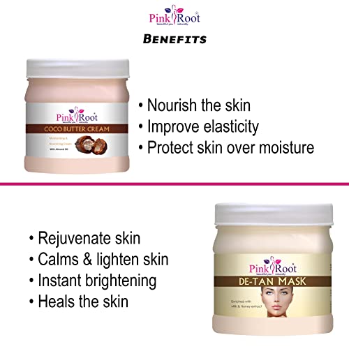 Image of Pink Root Cocoa Butter Cream 500gm with De-Tan Mask 500gm