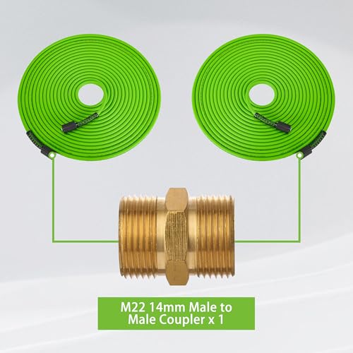 PWACCS High Pressure Wash Hose for Power Washers - 3600 PSI Anti-Twist Pressure Wash Extension Hose 50' x 1/4" - Replacement Universal Electric Wash Hose - Fits M22 Fittings