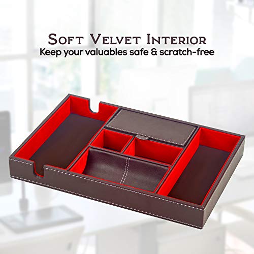 LuxDuo Valet Tray, Nightstand Organizer, Valet Tray for Men, Nightstand Organizer Women, Mens Gifts, Mens Valet Tray, Womens Gifts, EDC Tray, Dresser Top Organizer, Mens Organizer Station