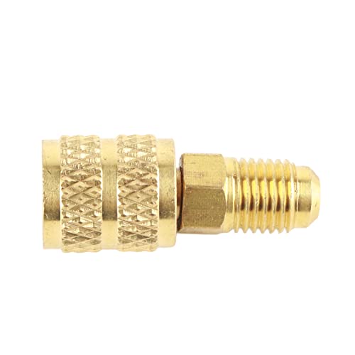 Adaptador Tyenaza R410A, conector de manguera HVAC de 1/4 pulgada macho SAE a 5/16 pulgada hembra SAE miniatura 4