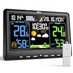 LIORQUE Weather Stations with Outdoor Sensor Wireless for Home, Indoor Outdoor Thermometer Hygrometer, Humidity, Barometric Pressure, Date, Weather Forecast
