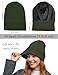 Fleece Lined Wool Beanie for Men Women, Knit Winter Hats Warm Cuffed Stocking Skull Cap Fashion Slouchy Beanies, Green