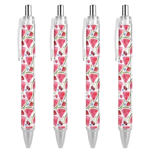 Stylos à bille rétractables lot de 4 fournitures de bureau encre noire 0.5mm