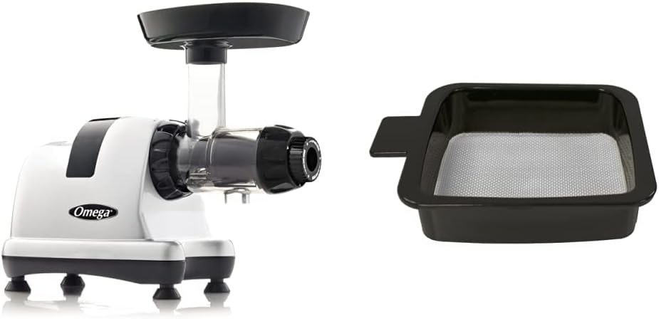 Omega MM900HDS Medical Medium Masticating Juicer, Cold Press Juicer Machine For Celery with Adjustable Dial, 200-Watts, Silver and Omega Juicer Replacement Parts - Straining Sieve