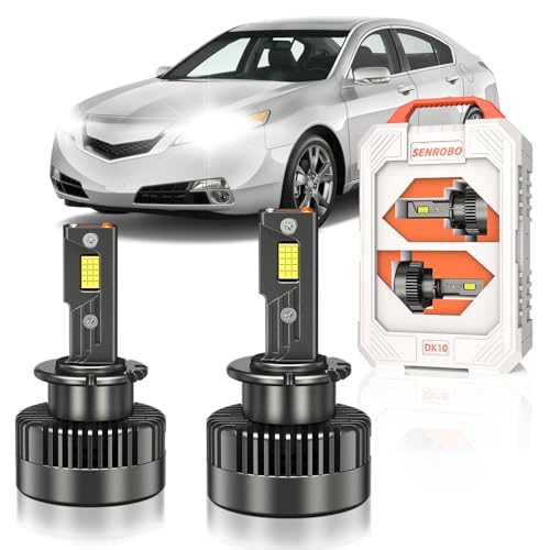 SENROBO Fit for Acura 2004-2014 TL TSX 2006-2011 CSX 2001-2003 CL Low Beam D2S/D2R Xenon Bulbs Only, Projector 35W HID Light Replace, 30000LM 600% Brighter 6000K D2SC1 Bi-xenon Light, Pack of 2