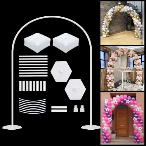 Image of Special You Round Arch Balloon Stand for Decoration, Decoration Stand for Backdrop for Pooja, Decorative Stand for Backdrop with 2 Water Bags for Support, Backdrop Stand for Photography