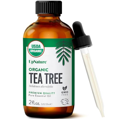 UpNature Tea Tree Oil - Organic Essential Oil for Skin Hair Toenail (2oz)
