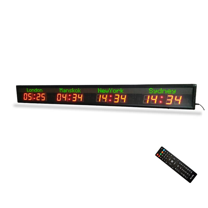 PROWADZONY Zegar odliczający Zegar strefowy/PROWADZONY World Clock Siłownia Boks Pływacka Zegar Zegar Zegar(Plus GPS)