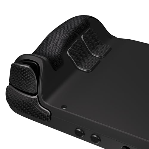 Image of PlayVital Premium Split Handle Grips Soft Rubber Grip Pads for Steam Deck LCD & OLED, Trackpads Skin Grip Trigger Back Button Grip Stickers Set with Thumb Grip Caps - Hexagonal Diamond Textured Black