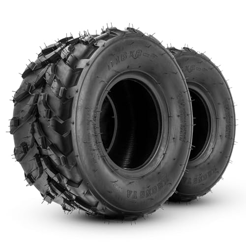 PHILTOP 16x8-7 ATV UTV Tires 4-Ply Super Mud 16x8-7 ATV All-Terrain Tires for Riding Mowers Golf Carts Off-Road 2 Pcs Tubeless (Z-113)