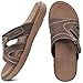 KuaiLu Womens Fashion Orthotic Slides Ladies Lightweight Athletic Yoga Mat Walking Sandals Slip On Thick Cushion Recovery Slippers Sandles Comfortable Plantar Fasciitis Arch Support Brown Tan Size 7.5