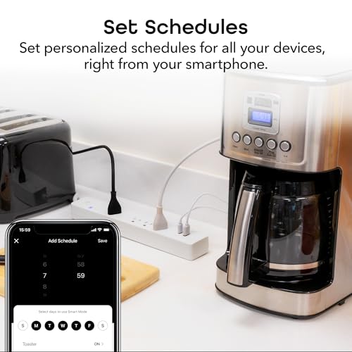 Image of Geeni Smart Surge Protector Power Strip with 4 Smart Outlets, 2 USB Ports (USB-A & USB-C), Surge Protection, Wi-Fi & App Control, Compatible with Alexa & Google Assistant, Smart Power Strip