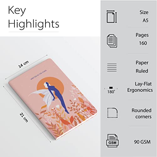 Image of Factor Notes Notebook: Ruled, 160 Pages, A5, 90 GSM Journal Diary - Pursuit Series (Written In Stars), (FN2093)